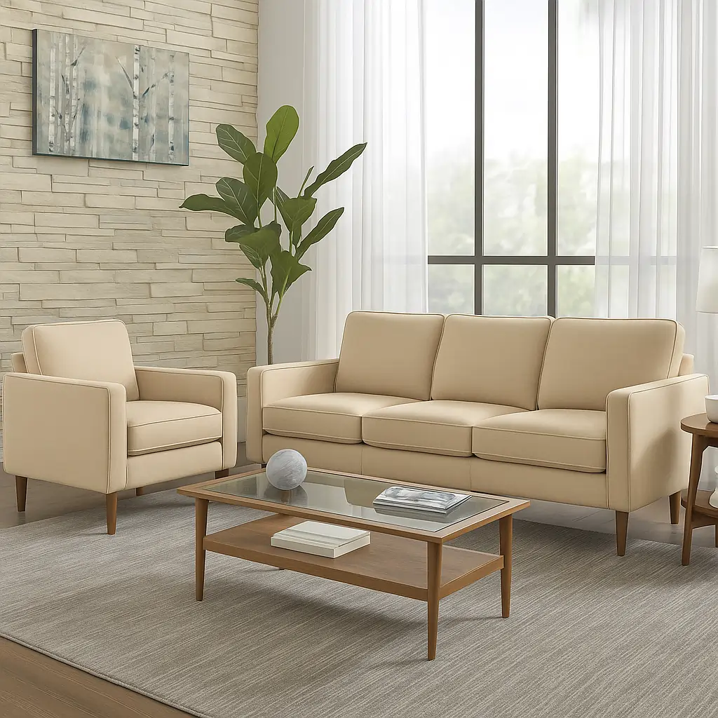 Del Tufted Sofa and Chair Set - Image 2